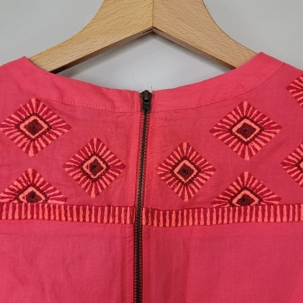NWT J. Crew Linen Blend Embroidered Sheath Dress Size XS